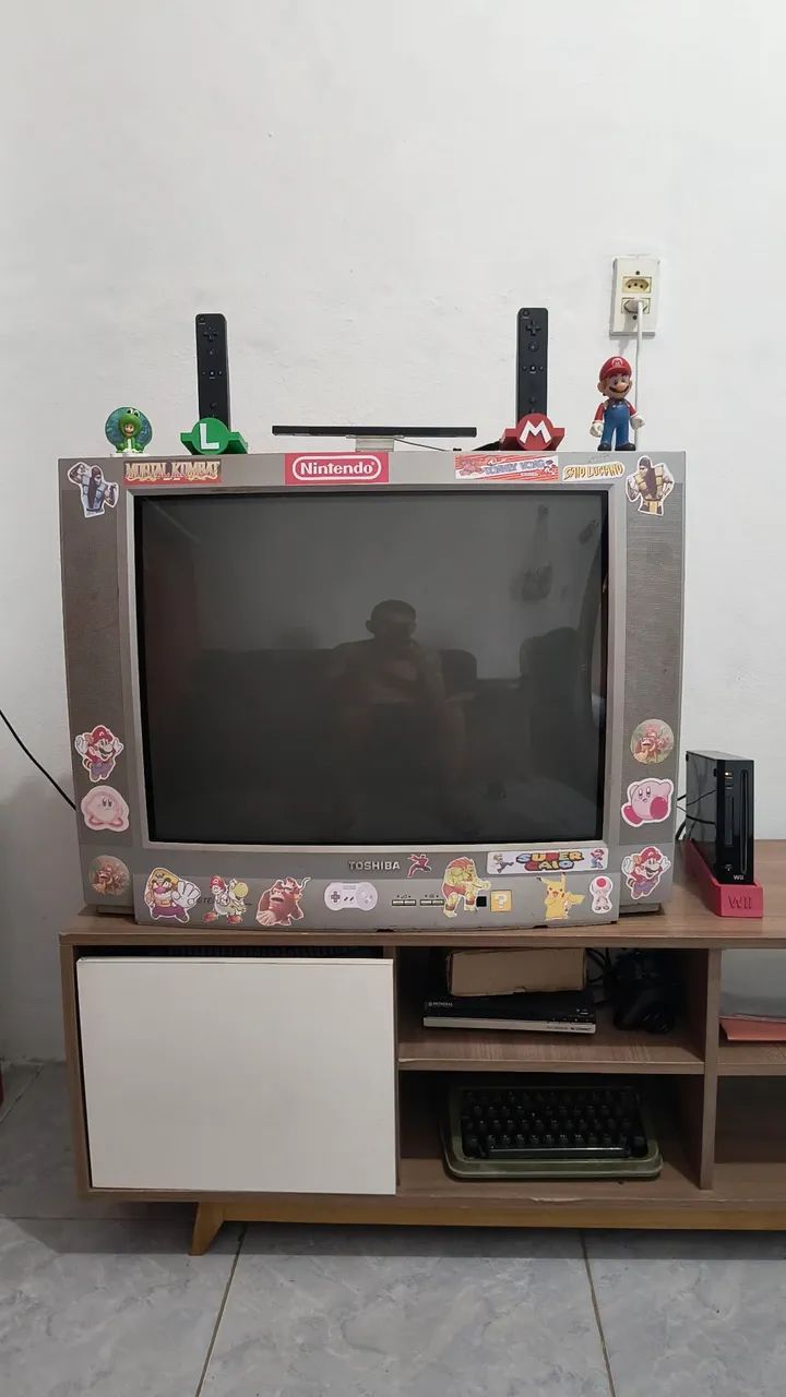 Nintendo Wii completo + acessórios + TV de tubo 29 polegadas 