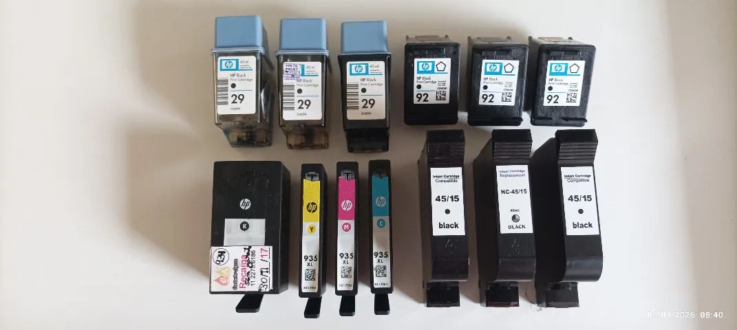 Lote de cartuchos HP diversos - 13 itens
