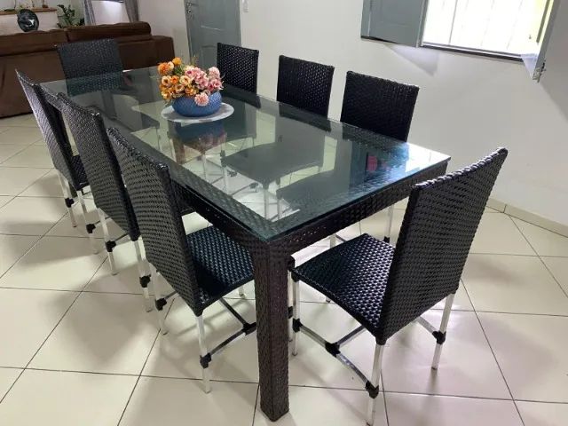 MESA DUBAI COM 8 CADEIRAS