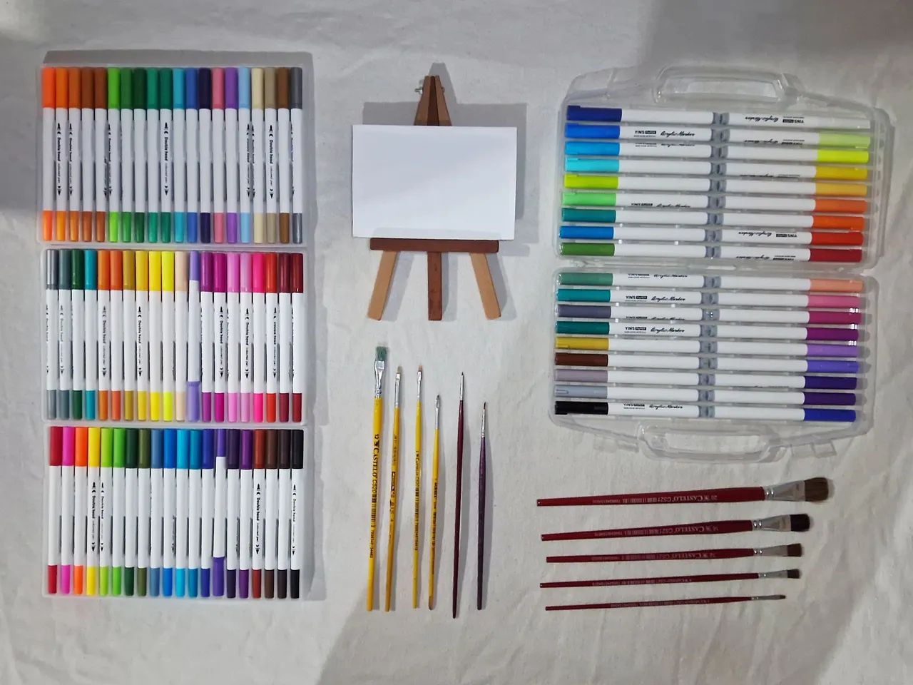Kit 110 itens material de ilustração e pintura