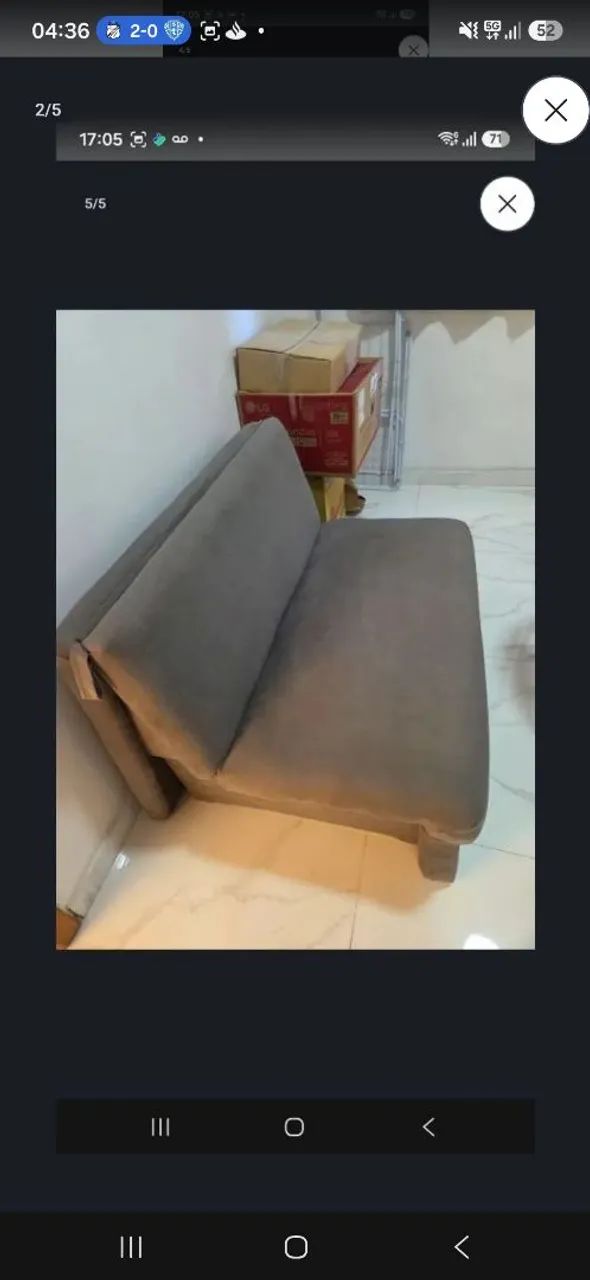 Sofá cama cinza tá perfeito. R$550,00. - Foto 2