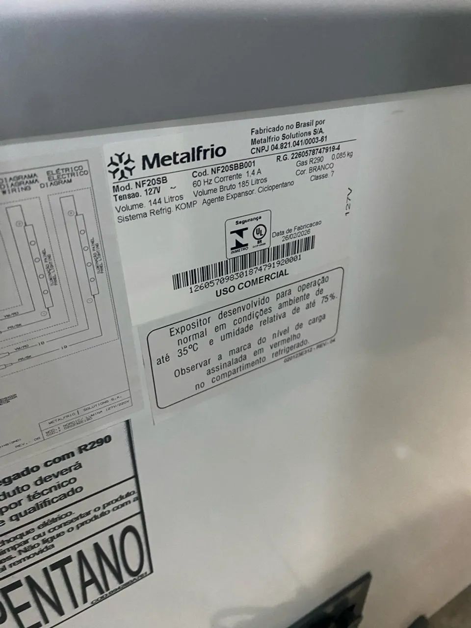 FREEZER HORIZONTAL METALFRIO 185L NOVOO!! - Geladeiras e Freezers