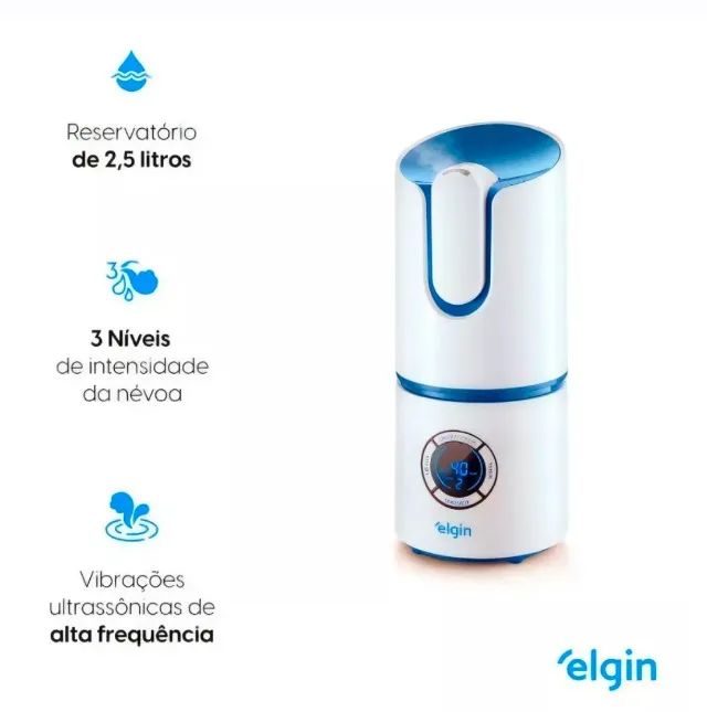 Umidificador de Ar Elgin Ultrassônico Digital 2,5L Bivolt Branco - Foto 3