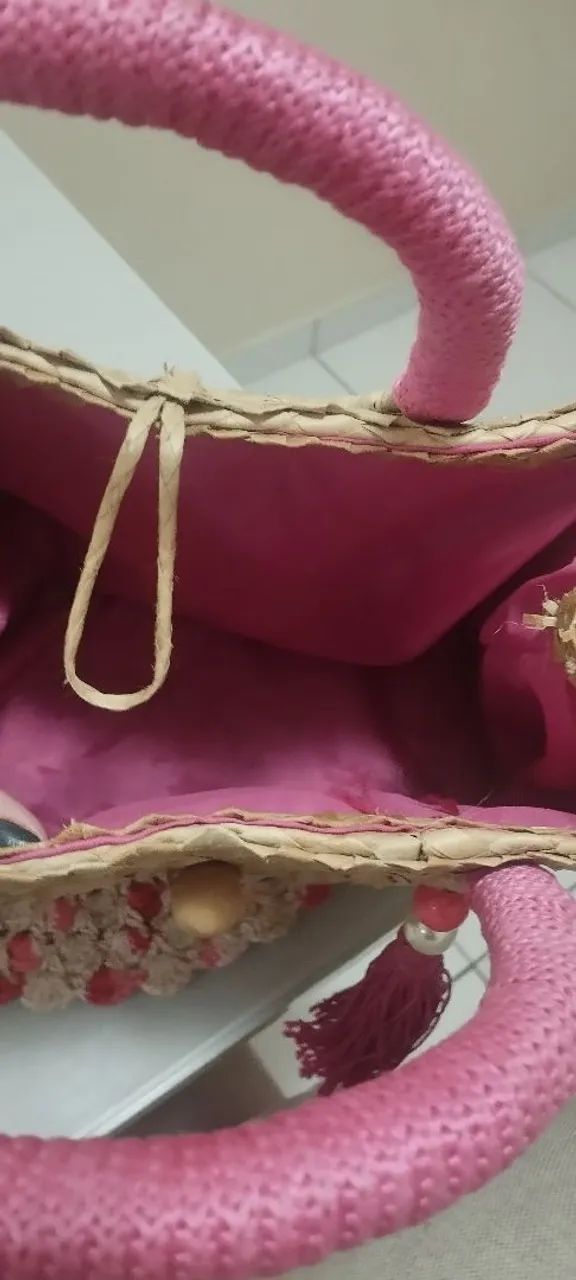 Bolsa de palha de carnaúba trançada - Foto 5