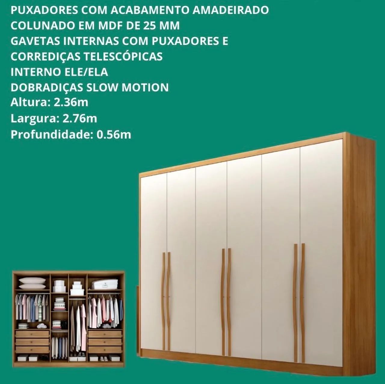 Guarda roupa casal MDF pronta entrega 