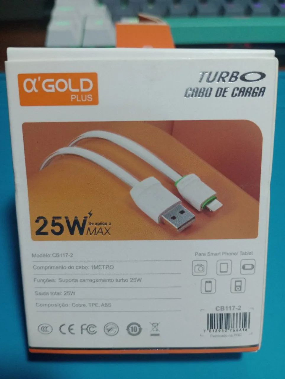 Cabo USB Lightning 25W a'Gold - Foto 2