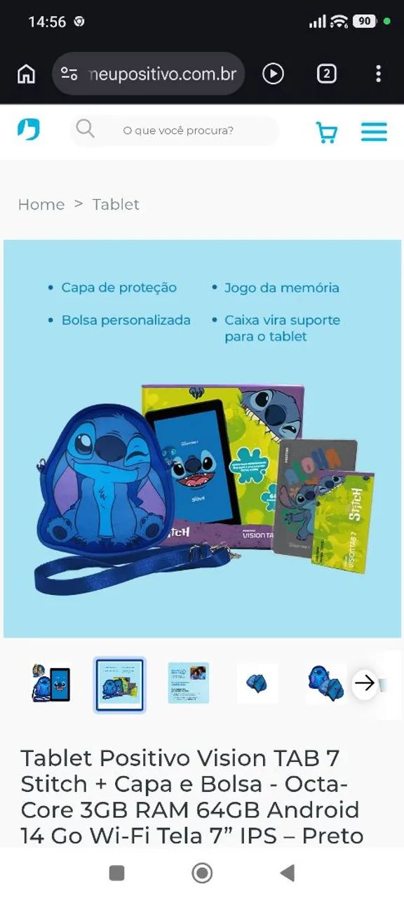 Tablet Positivo Vision TAB 7 Stitch 64GB + Capa e Bolsa - Novo - Foto 4