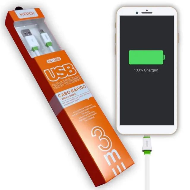 Cabo Micro Usb V8 3M Kaidi - Foto 4