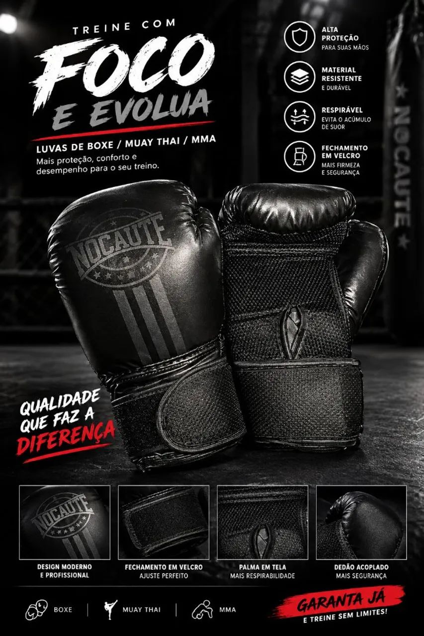 Luvas para boxe e artes marciais