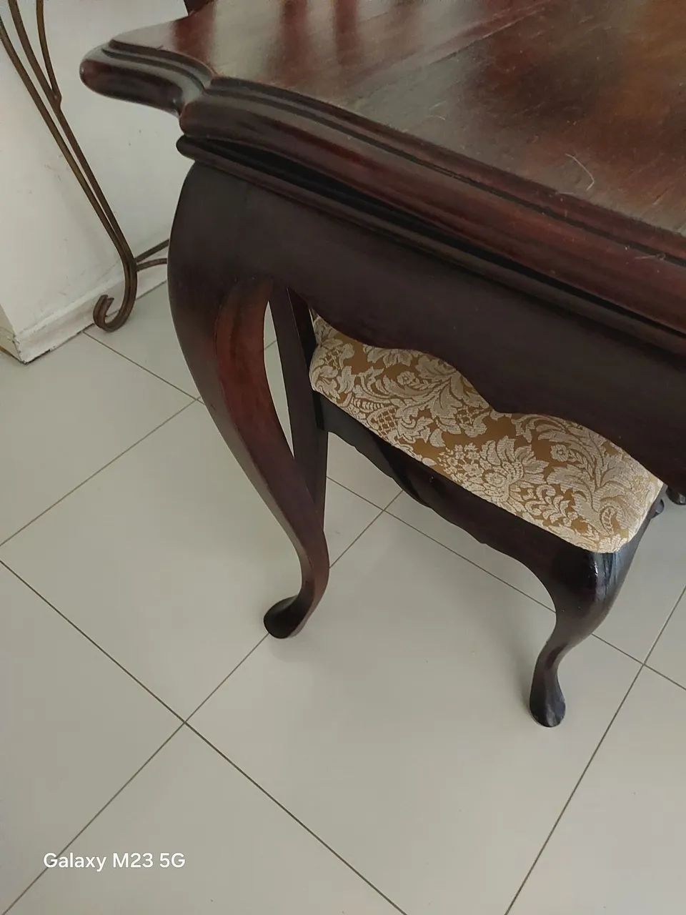 Mesa de jantar  e cadeiras estofadas - antiguidade - Foto 3