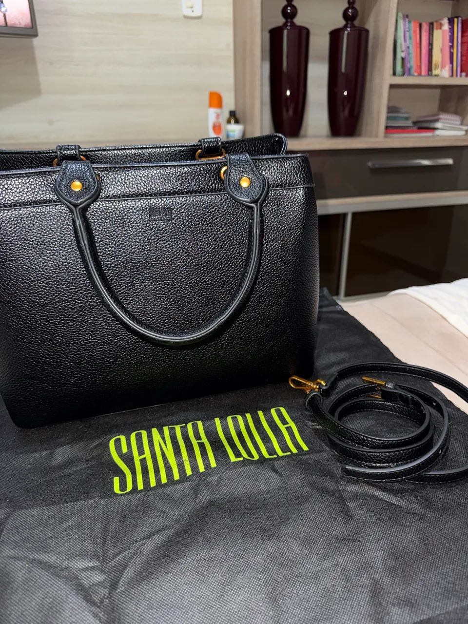 Bolsa Tote Preta - Santa Lolla - Foto 2