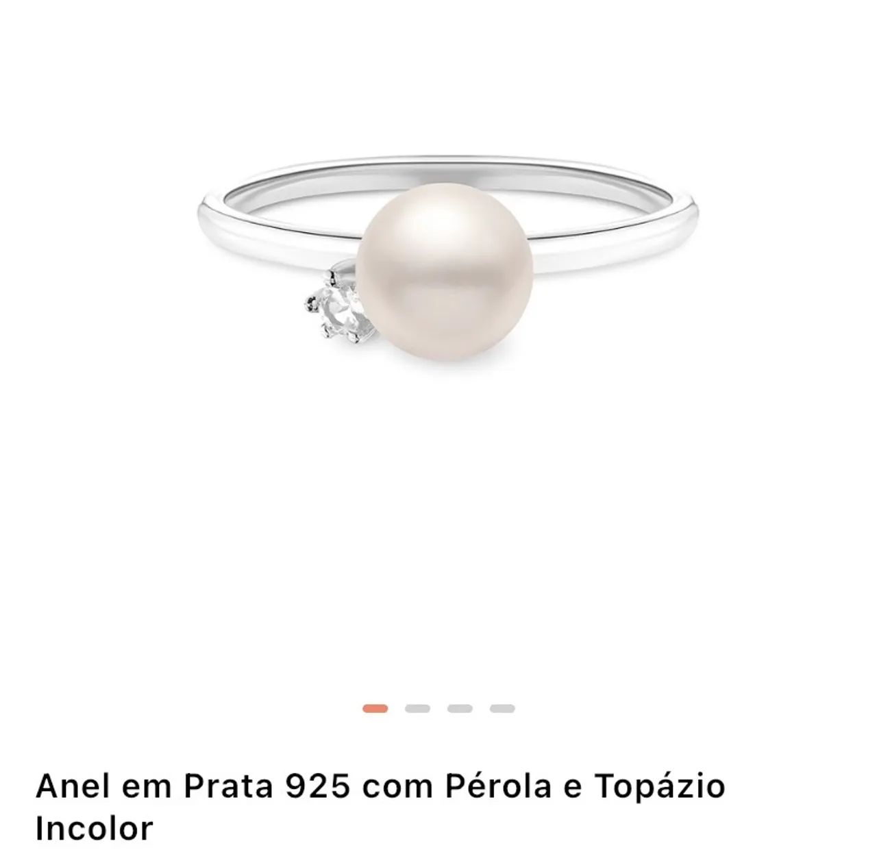 Anel Vivara Prata Pérola e Topázio tamanho 12