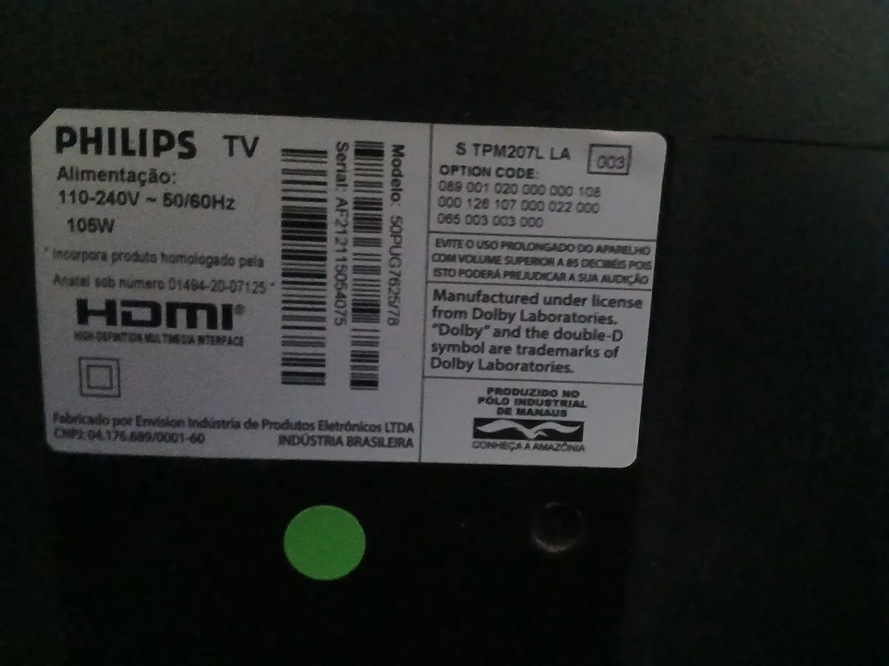 TV 50 pol Philips defeito - Foto 3