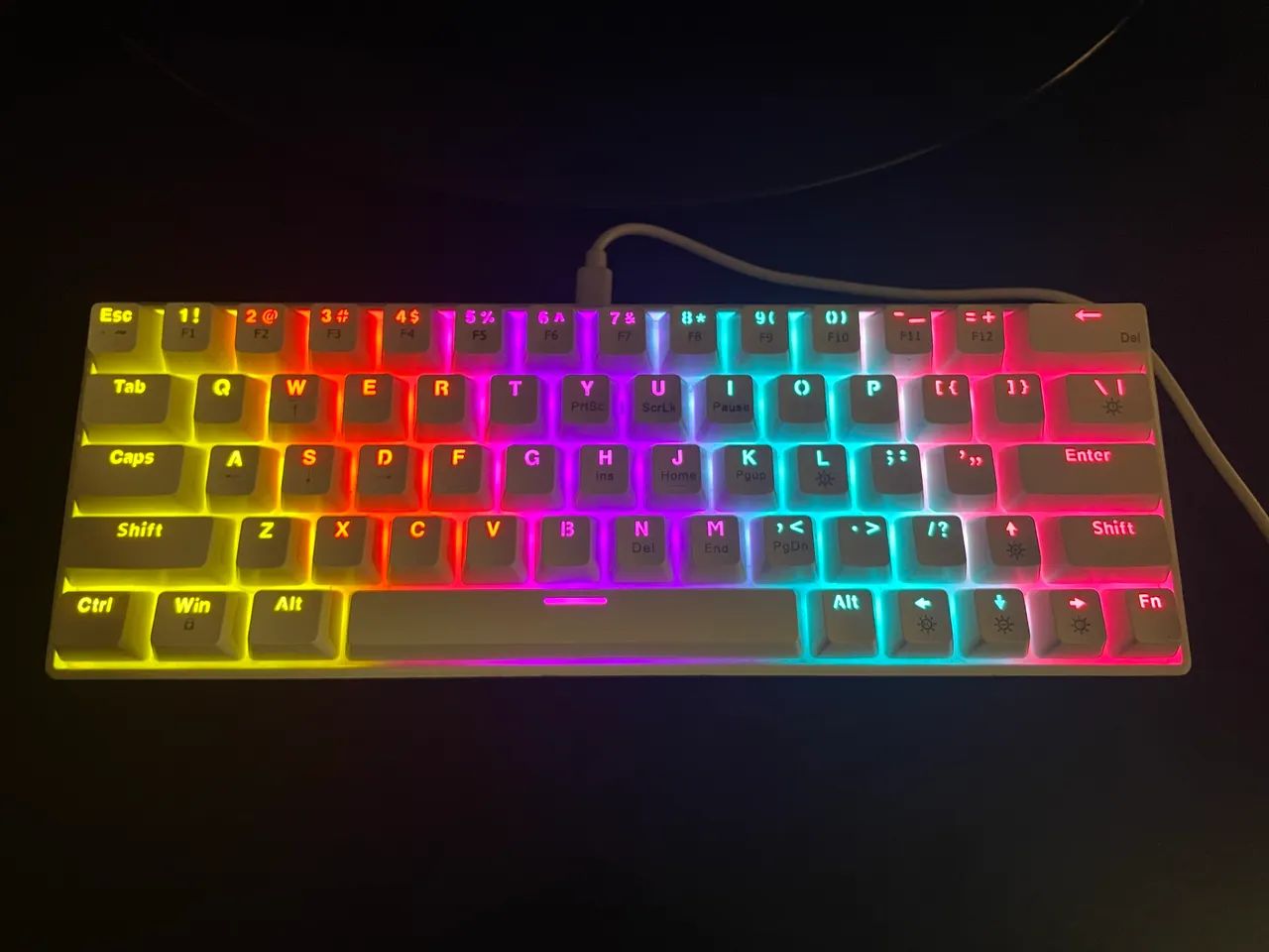 Teclado Mecânico 60% Branco