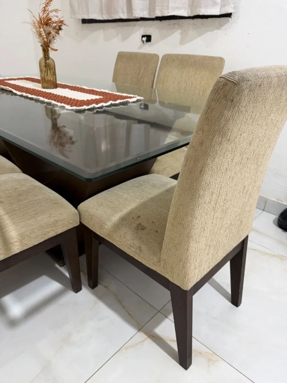 Mesa de jantar de vidro com 6 lugares - Foto 3
