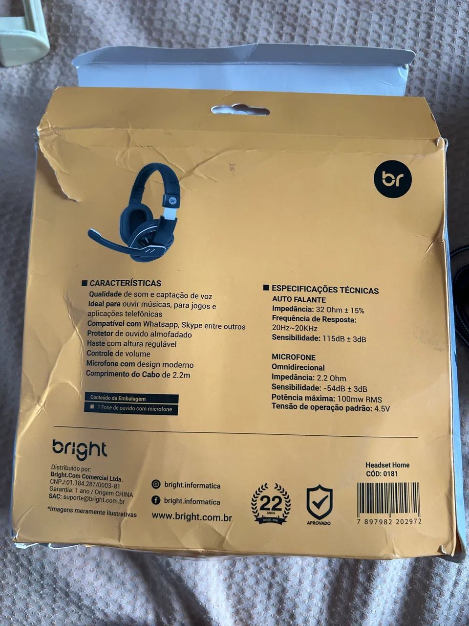 Fone de Ouvido com microfone - Bright - Novo - Foto 5