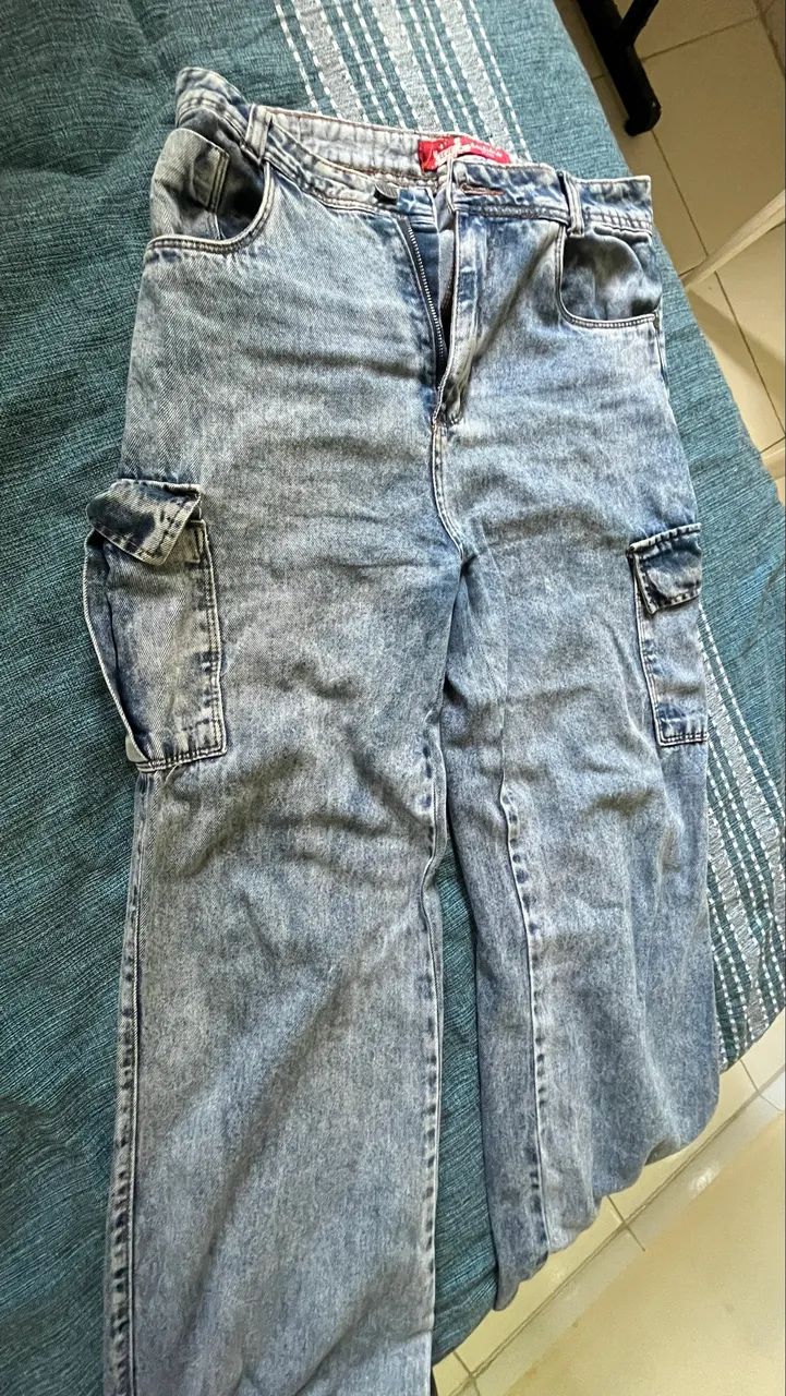 Calça cargo jeans  - Foto 3