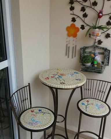 Conjunto mesa bistro mosaico sob medida