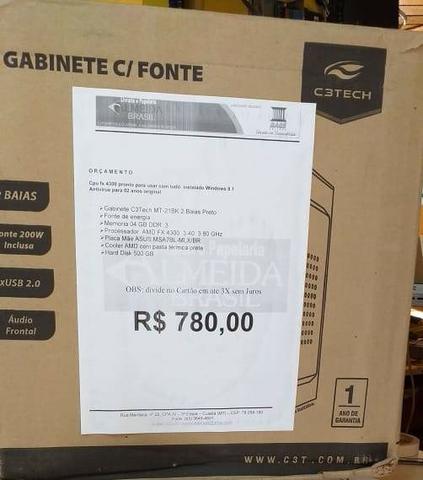 Computador montado fx 4300 Windows 8.1 Antivírus para 02 anos original - Foto 6