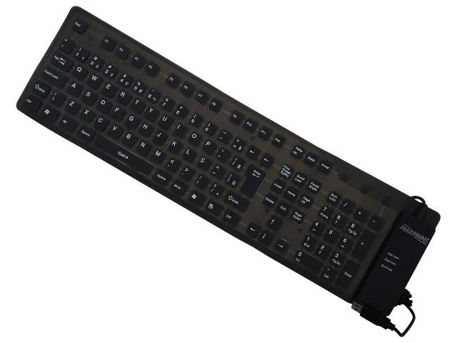 Teclado USB Flexível Preto Maxprint - Foto 2