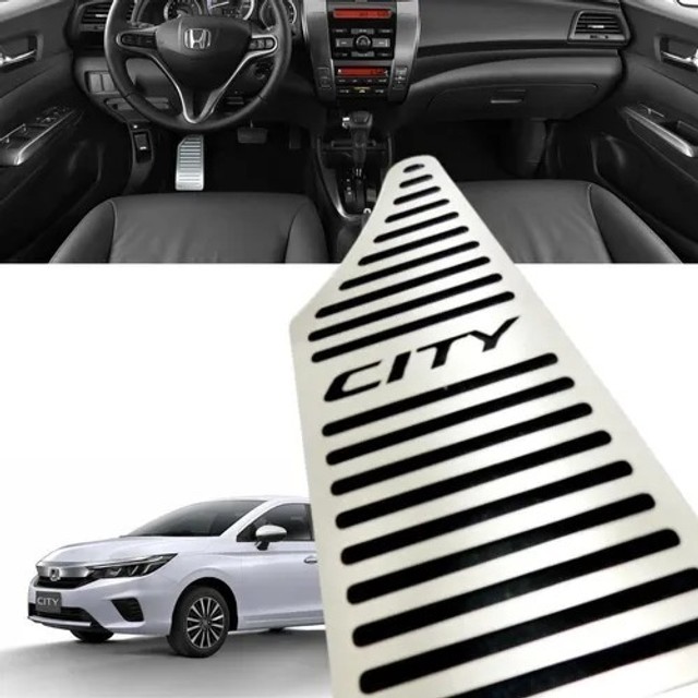 Descanso Pé Aço Inox Escovado Honda City Lx Ex 2015 à 2019