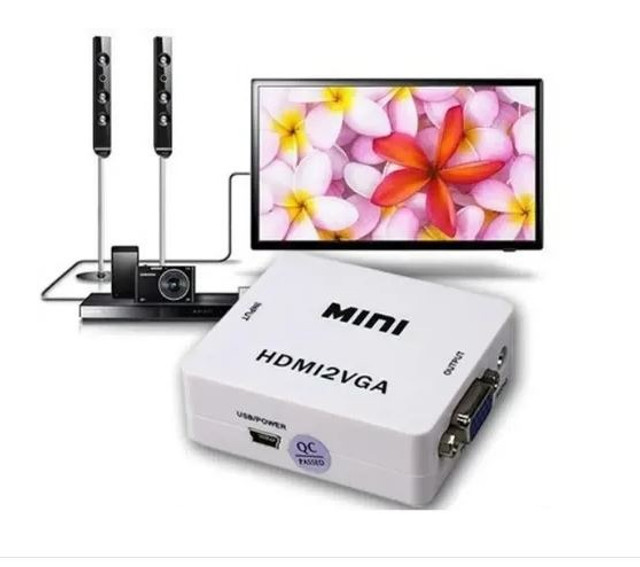 Adaptador Conversor Hdmi para Vga Transmite áudio e Vídeo - Foto 2