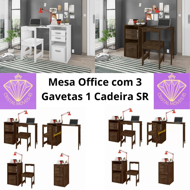 Mesa Office 1Cadeira e 3 Gavetas Framar SR