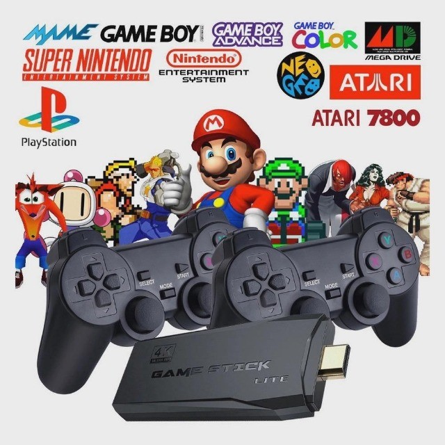 Game Pen Retrô 4k c/ 10.000 Jogos + 2 Controles s/ Fio