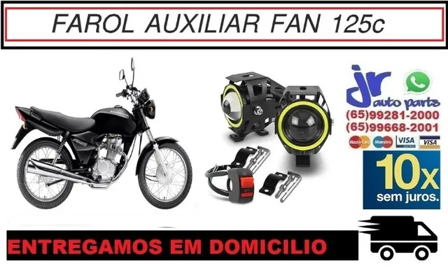 Par Farol de Milha LED Angel Eyes FAN 125c 2008