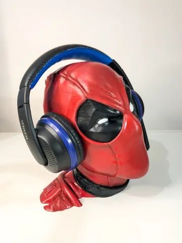 Cabeça Deadpool  Suporte para fones de ouvido headset headphone