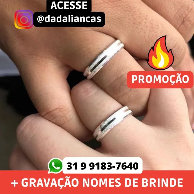 Alianças de prata leve gravacao dos nomes