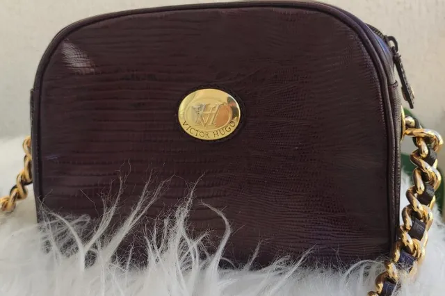 Bolsa Victor Hugo Original em couro legítimo de crocodilo, em ótimo estado de conservação