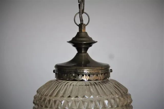 Lustre Cristal Bico Jaca Ambar e Metais Bronze - Anos 60 - Foto 5