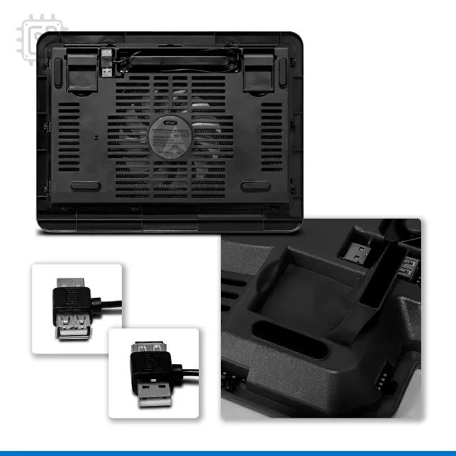 Base Suporte para Notebook com Cooler Ventilação Refrigerada Silenciosa Led Azul - Foto 3