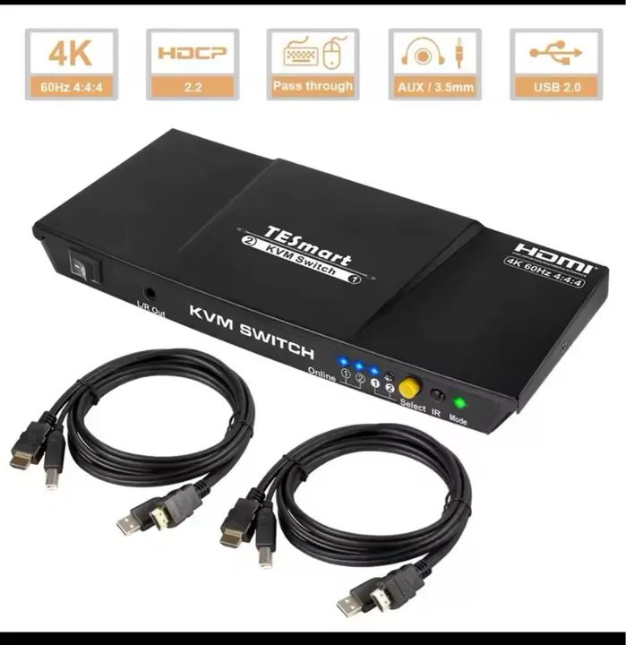 KVM TESMART 4K 2 laptops 1 monitor