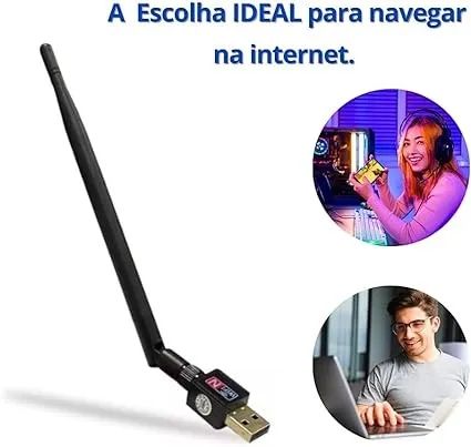 Adaptador USB Wireless Wi-fi Band 1.800Mbps Rede 2462MHz/2.0 Ethernet - Foto 4