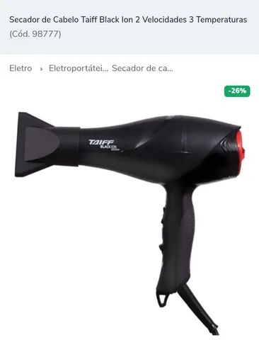 Secador de cabelo Taiff profissional Black íon 220v