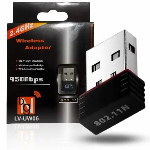 Adaptador Wifi Usb Wireless Receptor Mini Micro Antena 2.4gh Pc e Notebook