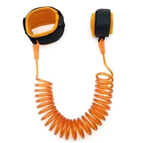 pulseira para segurança infantil - cordão guia de pulso bebê- laranja - Foto 2