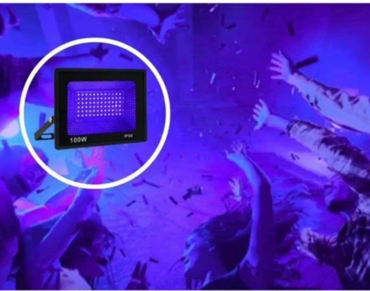 Refletor Minia Festasdj 100w Luz Negra Efeito Neon Bivolt - Foto 5