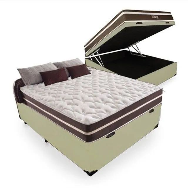 Cama Box baú casal blindada + colchão Molas ensacadas 62 cm - Foto 2