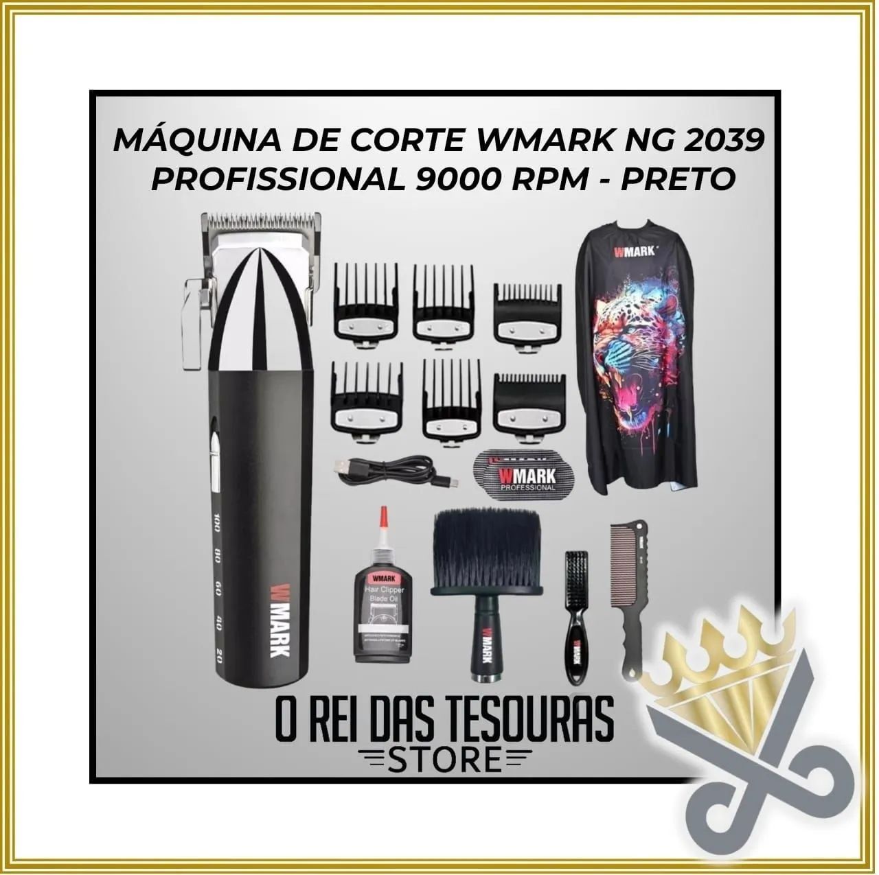 MÁQUINA DE CORTE WMARK NG 2039 PROFISSIONAL 9000 RPM - PRETO <br>