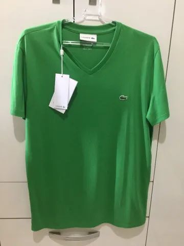 Camiseta Lacoste Gola V Algodão Pima Original