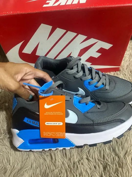 Nike Air Max 90 - Cinza e Azul - Foto 2