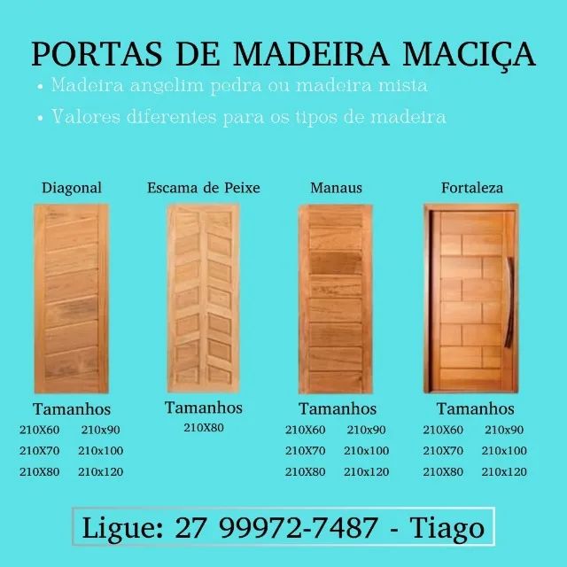 Portas semi ocas e Portas de Madeira Maciça Angelim Pedra e mais - Foto 3