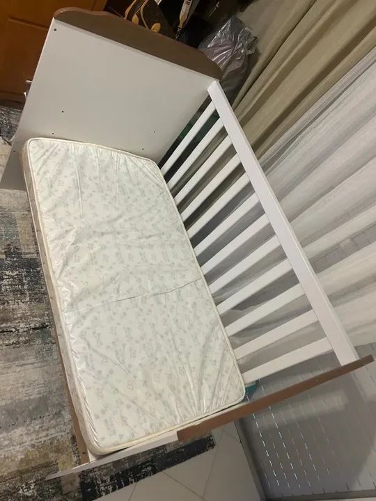 Berço-Cama Infantil transforma em 3 estágios com colchão (com proteção)!  - Foto 4