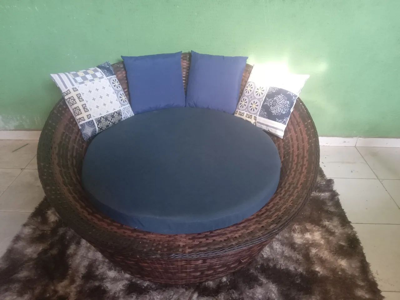 Sofá de Vime de área externa 