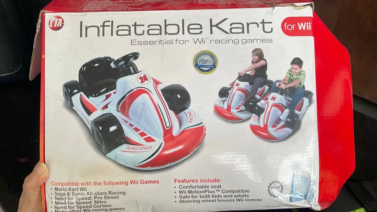 Kart Inflável Com Volante Nintendo Wii - Foto 3