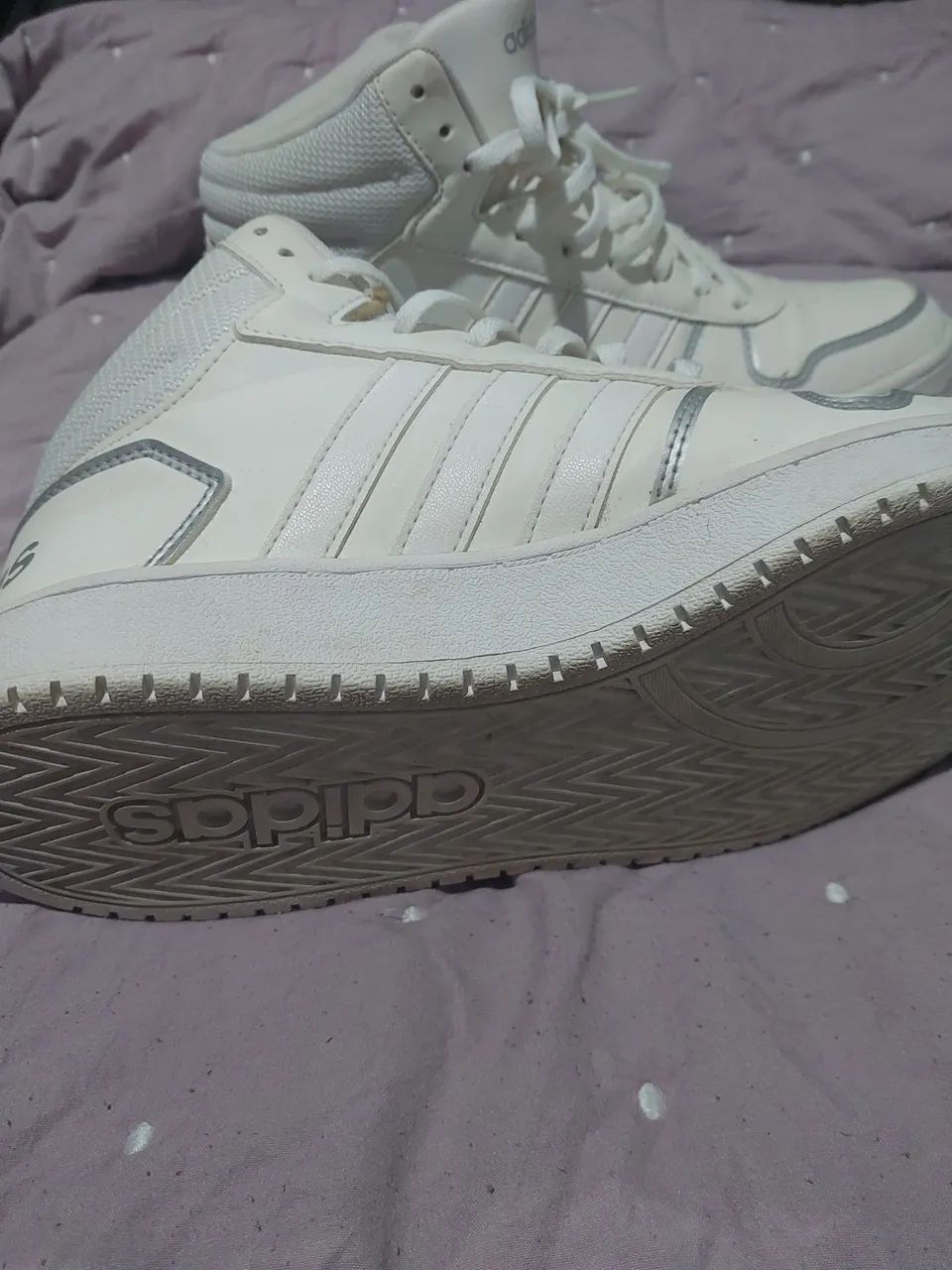 Tênis Branco Mid Unisex Adidas Hoops Calçados Boa