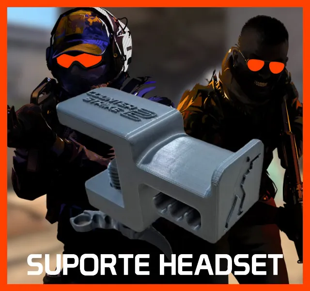 Suporte de fone, headphone, headset - Modelo CS2 (Counter Strike 2)